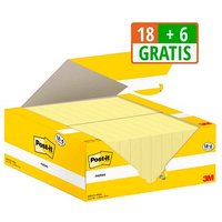 18 + 6 GRATIS: Post-it® Haftnotizen gelb, 18 Blöcke + GRATIS 6 Blöcke von Post-it®