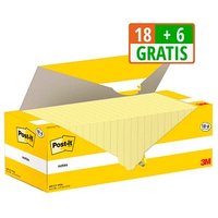 18 + 6 GRATIS: Post-it® Haftnotizen gelb, 18 Blöcke + GRATIS 6 Blöcke von Post-it®
