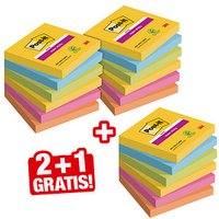 2 + 1 GRATIS: Post-it® Super Sticky Carnival Haftnotizen extrastark farbsortiert 2x 6 Blöcke + GRATIS 1x 6 Blöcke von Post-it®