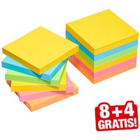 8 + 4 GRATIS: Post-it® Carnival Haftnotizen extrastark farbsortiert 8 Blöcke + GRATIS 4 Blöcke von Post-it®