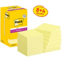 8 + 4 GRATIS: Post-it® Super Sticky Haftnotizen extrastark gelb 8 Blöcke + GRATIS 4 Blöcke von Post-it®
