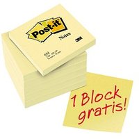 5 + 1 GRATIS: Post-it® Notes 654 Haftnotizen Standard gelb 5 Blöcke + GRATIS 1 Blöcke von Post-it®