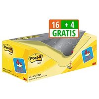 16 + 4 GRATIS: Post-it® Notes Haftnotizen Standard gelb 16 Blöcke + GRATIS 4 Blöcke von Post-it®