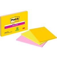 Post-it® Super Sticky Notes Jumbo-Haftnotizen extrastark farbsortiert, 3 Blöcke von Post-it®