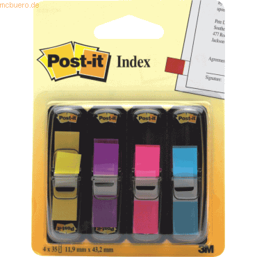 Post-it Index Haftstreifen Index Mini 4x35 Streifen Set mit lemon lila von Post-it Index