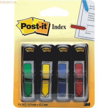 Post-it Index Haftstreifen Index Pfeile je 24 rot blau gelb grün Post-it Index Haftstreifen Index Pfeile je 24 rot blau gelb grün von Post-it Index