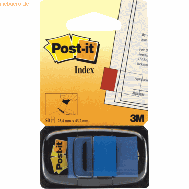 Post-it Index Index Standard 25,4x43,2mm blau VE=50 Streifen von Post-it Index