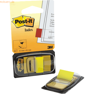 Post-it Index Index Standard 25,4x43,2mm gelb VE=50 Streifen von Post-it Index