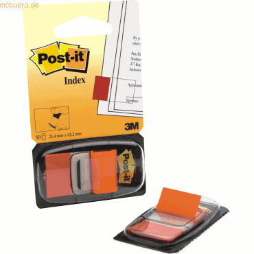 Post-it Index Index Standard 25,4x43,2mm orange VE=50 Streifen von Post-it Index