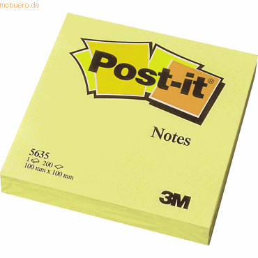 Post-it Notes Haftnotizen 100x100mm gelb VE=200 Blatt von Post-it Notes