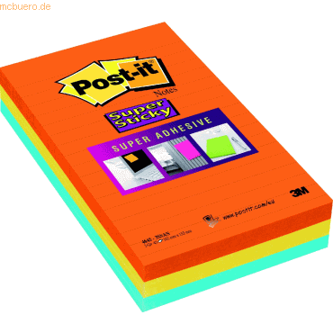 Post-it Notes Haftnotizen 102x152mm liniert ultraorange/limettengrün/b von Post-it Notes