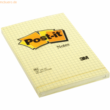 Post-it Notes Haftnotizen 152x102mm gelb kariert VE=100 Blatt von Post-it Notes