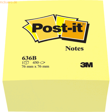 Post-it Notes Haftnotizen 76x76mm gelb VE=450 Blatt von Post-it Notes