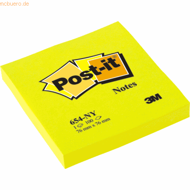 Post-it Notes Haftnotizen 76x76mm neongelb von Post-it Notes