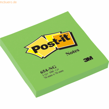 Post-it Notes Haftnotizen 76x76mm neongrün von Post-it Notes