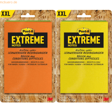 Post-it Notes Haftnotizen Extreme Notes 114x171mm farbig sortiert VE=2 von Post-it Notes