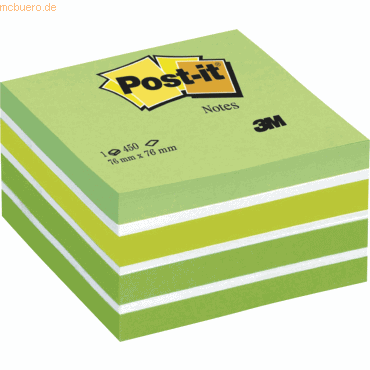 Post-it Notes Haftnotizwürfel 76x76mm farbig Aquarelle grün von Post-it Notes