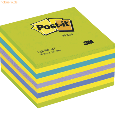 Post-it Notes Haftnotizwürfel 76x76mm farbig Lollipop blau von Post-it Notes