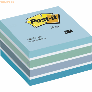 Post-it Notes Haftnotizwürfel 76x76mm pastellblau von Post-it Notes