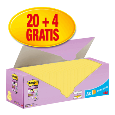 Post-it Haftnotiz Super Sticky Notes Promotion - 76 x 76 mm gelb 24x 9 von Post-It