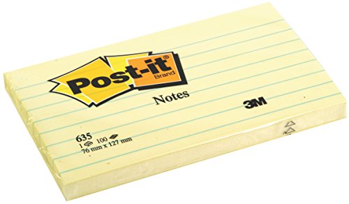 3M Haftnotizen, 127 x 76 mm, liniert, Gelb 3M Haftnotizen, 127 x 76 mm, liniert, Gelb von Post-it