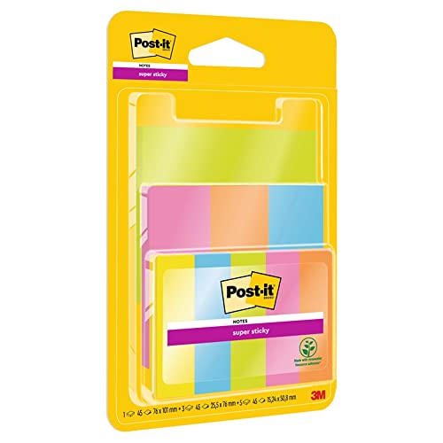 3M Haftnotizen Post-it Notes Super Sticky mehrere Größen 9x45 Blatt Blister 3M Haftnotizen Post-it Notes Super Sticky mehrere Größen 9x45 Blatt Blister von Post-it