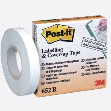3M Post-it Abdeckband, Korrekturband 652R weiss / white, 8 mm x 17.7 m, 1 Stück von Post-it