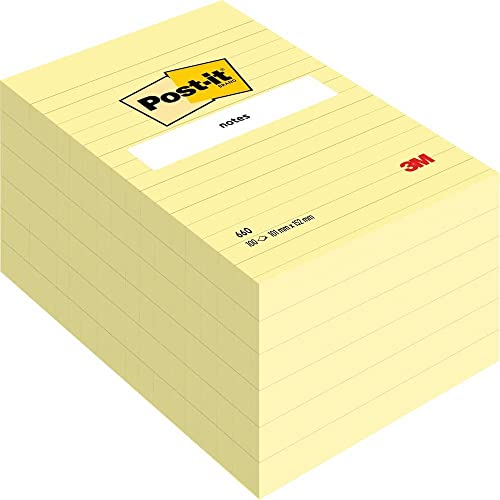 Post-it® 660 Haftnotizen 6 Blöcke à 100 Blatt, gelb, liniert (102 x 152 mm) gelb von Post-it