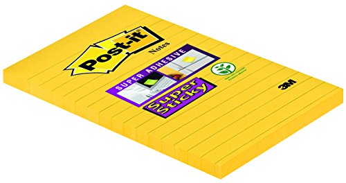 Post-it® 660-S Super Sticky Notes 6 Blöcke à 75 Blatt, narzissengelb, liniert (102 x 152 mm) narzissengelb von Post-it