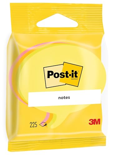 Post-it 2007SP Haftnotiz Würfel Stanzformen, 70 x 70 mm, Sprechblase, dreifarbig, 225 Blatt -weiteren Formen verfügbar von Post-it