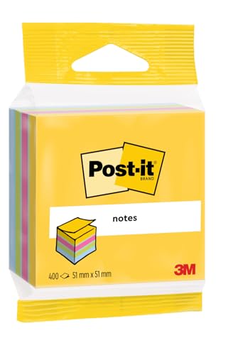 Post-it 2012MUC Haftnotiz Würfel Mini, 51 x 51 mm, 400 Blatt, ultragelb/-pink/-grün/-blau von Post-it