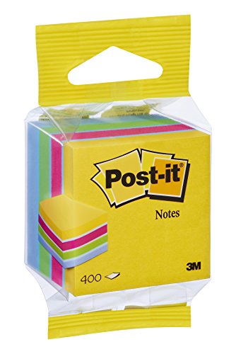 Post-it 2012MUC Haftnotiz Würfel Mini, 51 x 51 mm, 400 Blatt, ultragelb/pink/grün/blau von Post-it