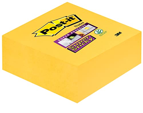 Post-it 2014-S Haftnotiz Super Sticky Würfel, 70 g, 76 x 76 mm, narzissengelb, 270 Blatt von Post-it