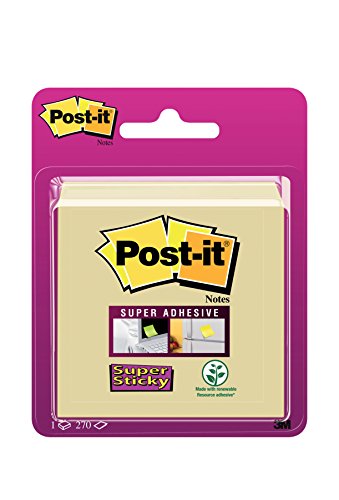 Post-it 2014-SCY Haftnotiz Super Sticky Würfel 76 x 76 mm, gelb, 270 Blatt von Post-it