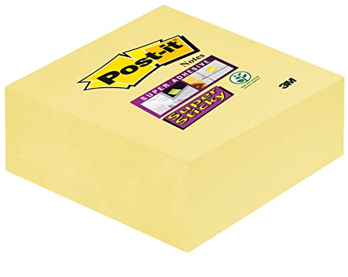 Post-it 2028-SCY Haftnotiz Super Sticky Würfel, 76 x 76 mm, 270 Blatt, gelb von Post-it