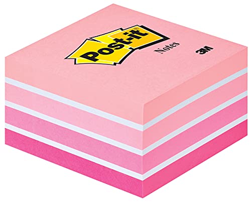 Post-it Sticky Notes Cube Pastell Farben: Collection, 1 Block, 450 Blatt, 76 mm x 76 mm, Pink, Weiß, Orange Farben: - Selbstklebende Notizzettel für Notizen, To-Do-Listen und Erinnerungen von Post-it