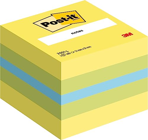 Post-it 2051-L Haftnotizwürfel Mini (51 x 51 mm) 400 Blatt zitronengelb limonengrün blau von Post-it