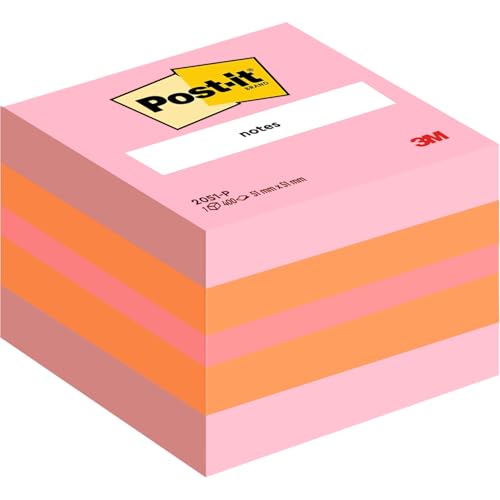 Post-it 2051-P Haftnotiz Würfel Mini 51x51 mm, 400 Blatt pink/orange/neonpink von Post-it