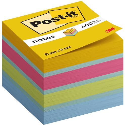 Post-it Mini Würfel, Ultrafarben, 51 x 51 mm, 400 Blatt - Selbstklebende Notizzettel für Notizen, To-Do-Listen und Erinnerungen von Post-it