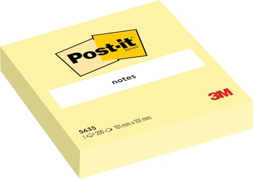 Post-it 5635G Haftnotiz XL-Notes, 100 x 100 mm, 200 Blatt, gelb von Post-it