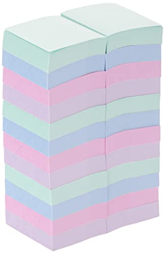 Post-it 653-1RPT Haftnotiz Recycling Pastell Rainbow Notes Tower (38 x 51 mm, 80 g) 100 Blatt á 24 Block, Farblich sortiert von Post-it
