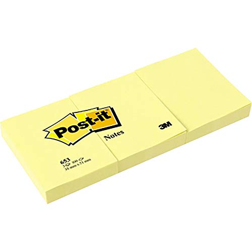 Post-it 653 Haftnotizen Haftnotizblock 38x51mm gelb von Post-it