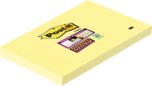 Post-it 65512SY Haftnotiz Super Sticky Notes, 127 x 76 mm, 90 Blatt, 12 Block, kanariengelb von Post-it