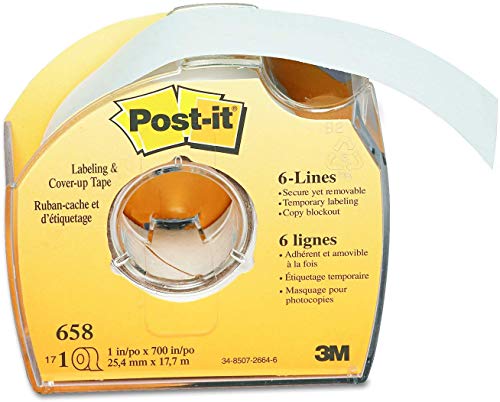 Post-it 658 Beschriftungs- und Abdeckband, nicht nachf llbar, 2,5 x 1,778 cm Rolle, 10 St ck von Post-it