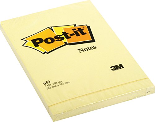Post-it 659 Haftnotizen 6 Blöcke à 100 Blatt, gelb (102 x 152 mm) gelb von Post-it