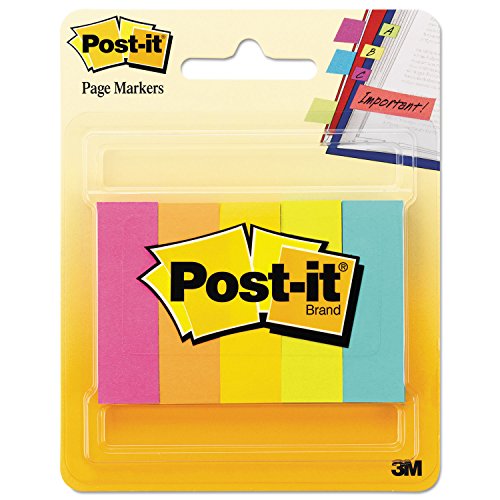 Post-it 670-5 Haftstreifen Page Marker schmal, 15 x 50 mm, neonfarben, 5x100 Blatt von Post-it