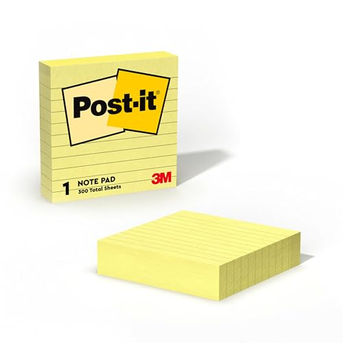 Post-it 675YL Haftnotiz XL-Notes, liniert, 100 x 100 mm, 300 Blatt, gelb von Post-it