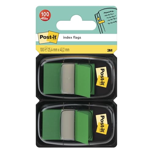 Post-it Index Haftstreifen, Standard, Grün, 25.4 mm x 43.2 mm, 50 Haftstreifen pro Spender, 2 Spender - Für Dokumente und Wichtige Informationen Post-it Index Haftstreifen, Standard, Grün, 25.4 mm x 43.2 mm, 50 Haftstreifen pro Spender, 2 Spender - Für Dokumente und Wichtige Informationen von Post-it