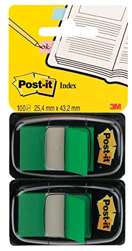 Post-it 680-GN2 Haftstreifen Index Standard, 2 x 50 Haftstreifen im Spender, 25,4 x 43,2 mm, grün von Post-it