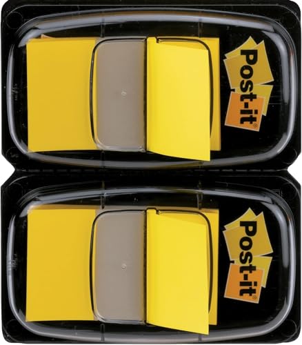 Post-it 680-YW2 Haftstreifen Index Standard, 2 x 50 Haftstreifen im Spender, 25,4 x 43,2 mm, gelb von Post-it